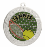 Tennis Award Medal - Silver Frame, 2 3/4"