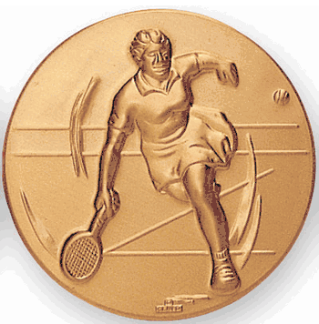Tennis Female Litho Medal Insert - Click to enlarge
