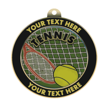 Tennis Insert Medal with Personalized Rim - Click to enlarge