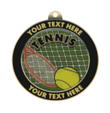 Tennis Insert Medal with Personalized Rim