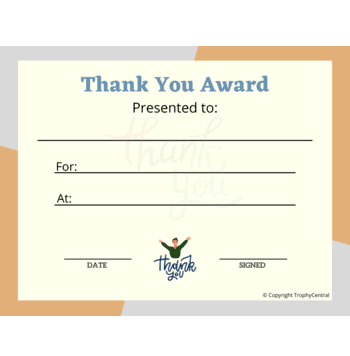 Thank You Award - Click to enlarge