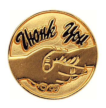 Thank You Lapel Pin (BR Series) - Click to enlarge