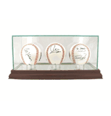 Three Baseball Glass Display Case