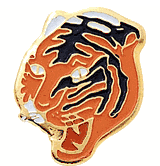 Tiger Mascot Lapel Pins with Color Finish
