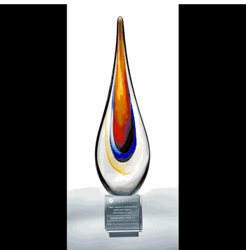 Torchier Swirl Award with Crystal Base - Click to enlarge