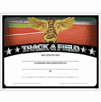 Track & Field Certificates - Click to enlarge