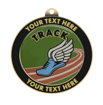 Track Insert Medal with Custom Rim - Click to enlarge