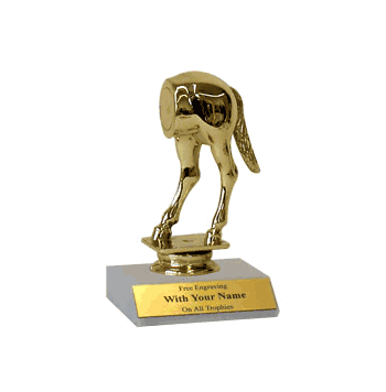 Trophies with Marble Base - Funny Horses-Rear - Click to enlarge