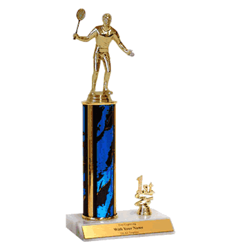 Trophies With Place Trim (1st, 2nd, or 3rd) - Badminton - Click to enlarge