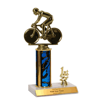 Trophies With Place Trim (1st, 2nd, or 3rd) - Bicycle (Bike Figure) - Click to enlarge