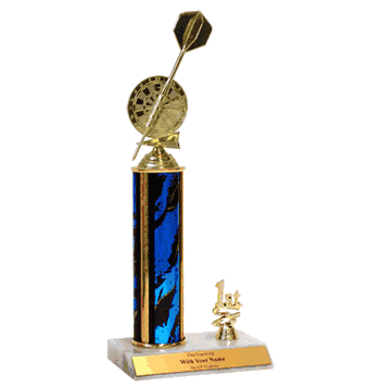Trophies With Place Trim (1st, 2nd, or 3rd) - Darts - Click to enlarge