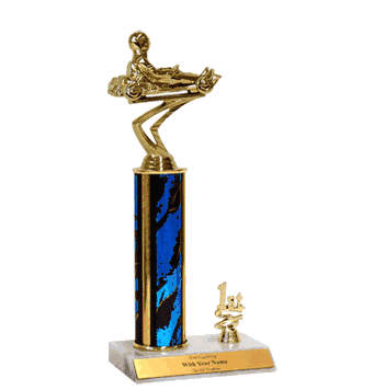Trophies With Place Trim (1st, 2nd, or 3rd) - Go Kart Figure - Click to enlarge