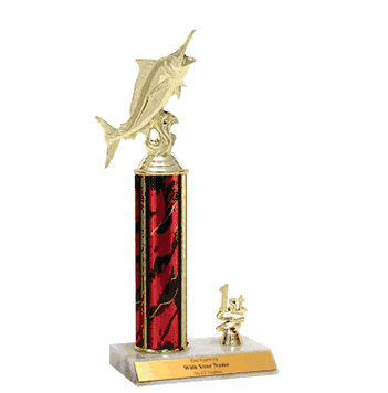 Trophies With Place Trim (1st, 2nd, or 3rd) - Marlin Fish Figure - Click to enlarge