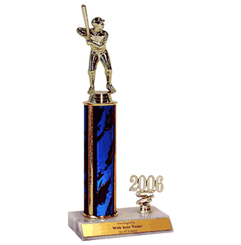 Baseball Trophy with Year Indicator - Click to enlarge