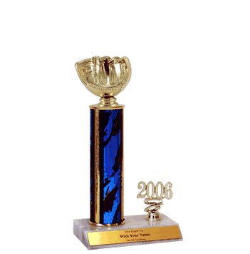 Baseball Glove Trophy with Year Indicator - Click to enlarge