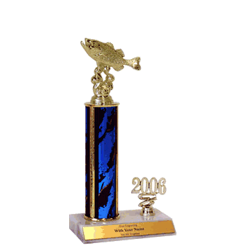 Trophies with Year Indicator - Bass Fish Figure - Click to enlarge