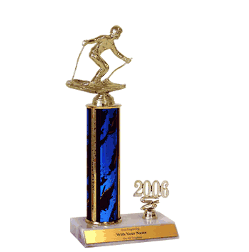 Trophies with Year Indicator - Downhill Skiing - Click to enlarge