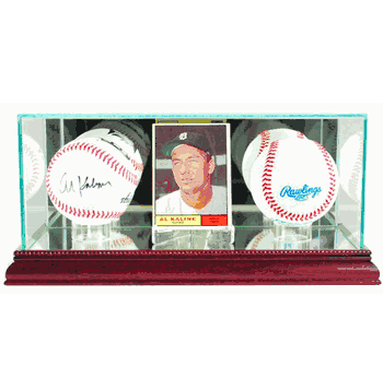 Two Baseball & Card Glass Display Case - Click to enlarge