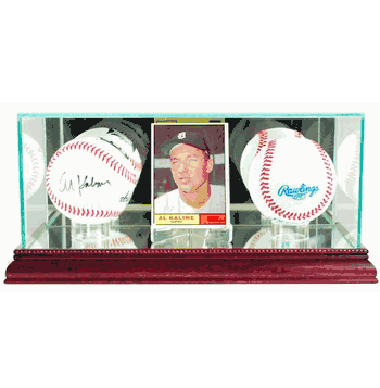 Two Baseball & Card Glass Display Case - Click to enlarge