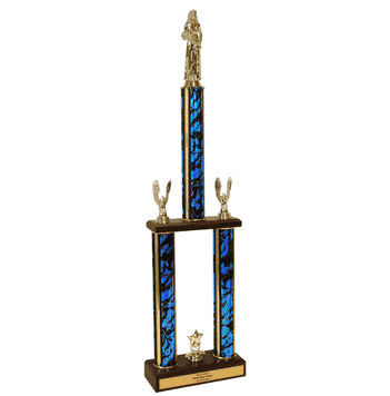 Two-Tier Championship Trophy w/ Wood Base - Beauty Queen - Click to enlarge