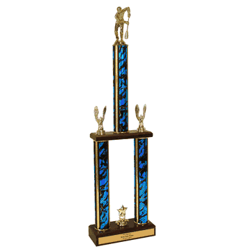 Championship Broomball Trophy - Wood Base - Click to enlarge