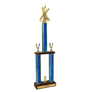 Two-Tier Championship Trophy w/ Wood Base - Couples Dancing - Click to enlarge