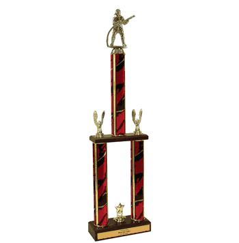 Two-Tier Championship Trophy w/ Wood Base - Fireman - Click to enlarge