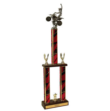 Two-Tier Championship Trophy w/ Wood Base - Motocross - Click to enlarge