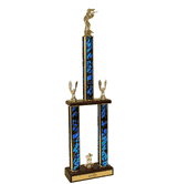 Two-Tier Championship Trophy w/ Wood Base - Paintball