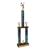 Championship Tennis Trophy - Wood Base