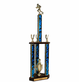 Two-Tier Three-Column  Football Trophy