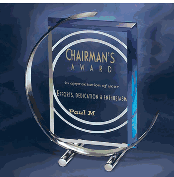 Unique C-Note Award with Blue Accents - Click to enlarge