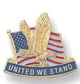 United We Stand American Flag & Eagle Pins