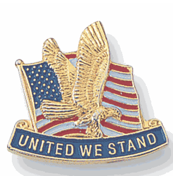 United We Stand American Flag & Eagle Pins - Click to enlarge
