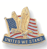 United We Stand American Flag & Eagle Pins