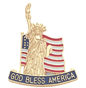 USA Flag & Statue of Liberty Pin - Click to enlarge