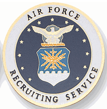 USAF Recruiting Service Medal Insert (Etched) - Click to enlarge