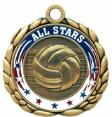 Volleyball Award Medal with Personalized School, Team or Event Name