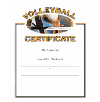 Volleyball Certificate - Click to enlarge