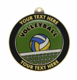Volleyball Insert Medal with Personalized Rim