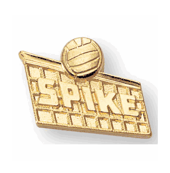 Volleyball Letter Jacket Lapel Pins - Click to enlarge