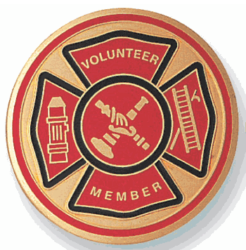 Volunteer Fire Department Medal Insert (Etched) - Click to enlarge