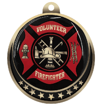 Volunteer Firefighter Insert Medal - Click to enlarge
