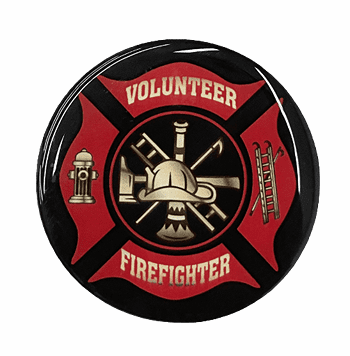 Volunteer Firefighter - 2" Epoxy Insert - Click to enlarge