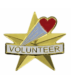 Volunteer Star-Shaped Heart Pin