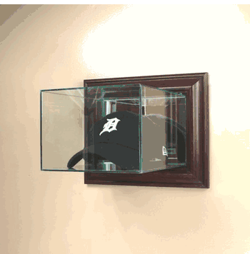 Wall Mounted Cap / Hat Glass Display Case - Click to enlarge