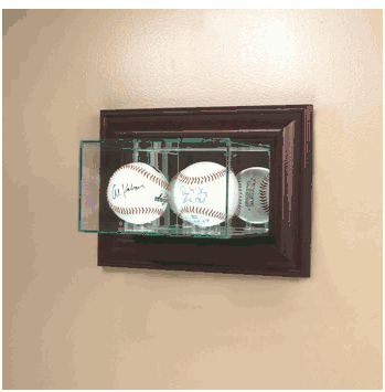 Wall Mounted Double Baseball Glass Display Case - Click to enlarge