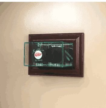 Wall Mounted Double Puck Glass Display Case - Click to enlarge
