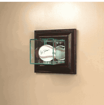 Wall Mounted Glass Baseball Display Case - Click to enlarge