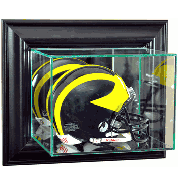 Wall Mounted Glass Mini Football Helmet Display Case - Click to enlarge